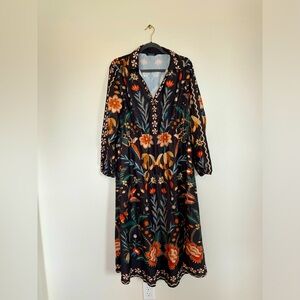 Bloomchic plus size boho midi dress with floral print size 14 16 farm rio inspo